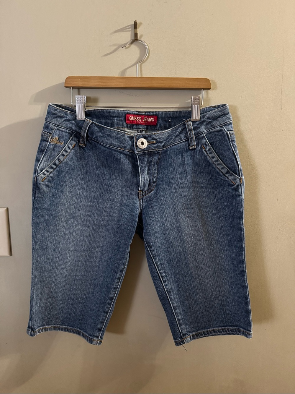 GUESS Women's Blue Denim Bermuda Shorts